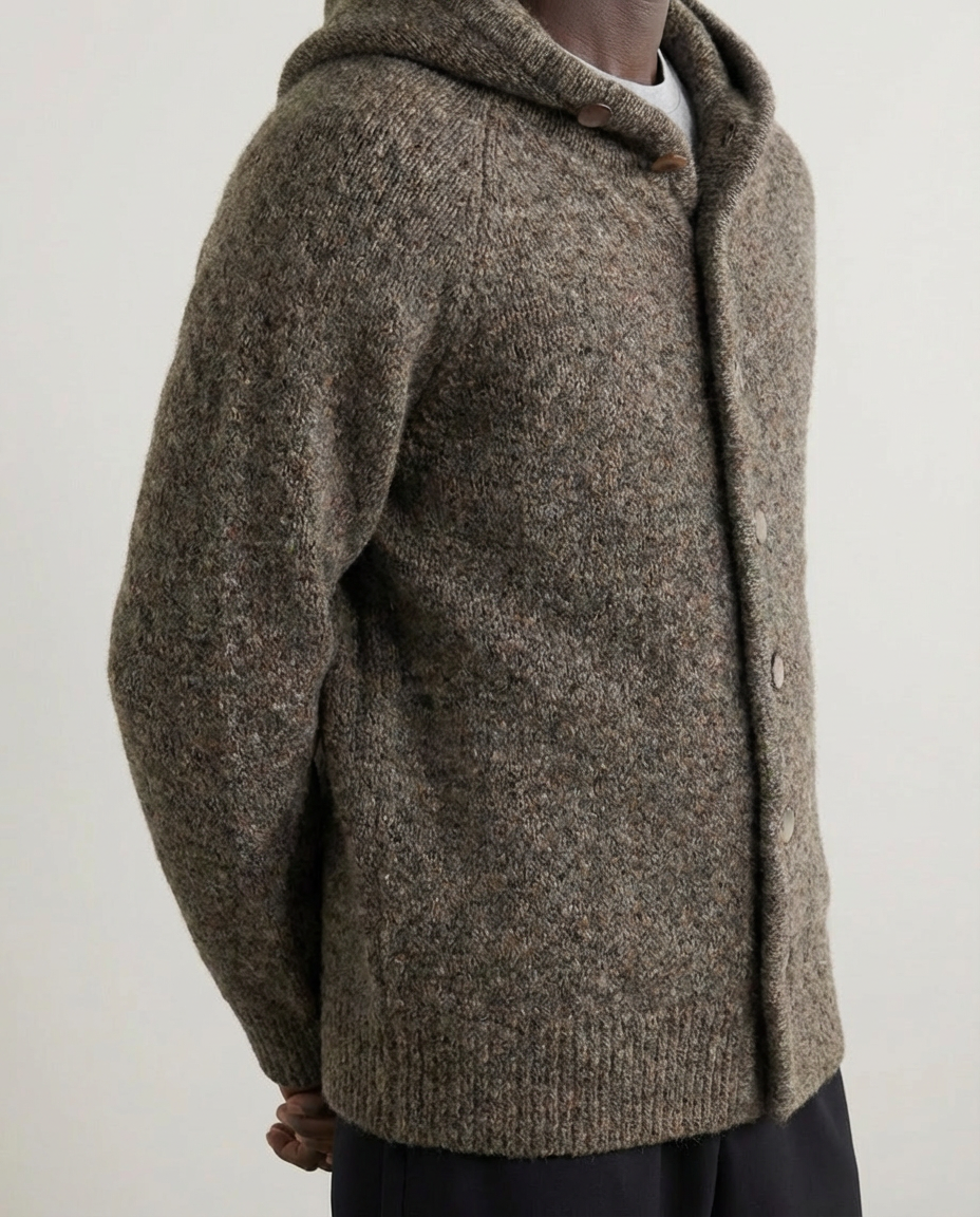 The Velour Knitted Cardigan Hooded Jacket