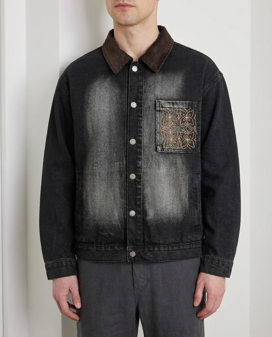 The Whitewashed Heritage Denim Cargo Jacket