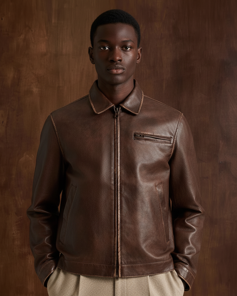 Vintage Brown Leather Jacket