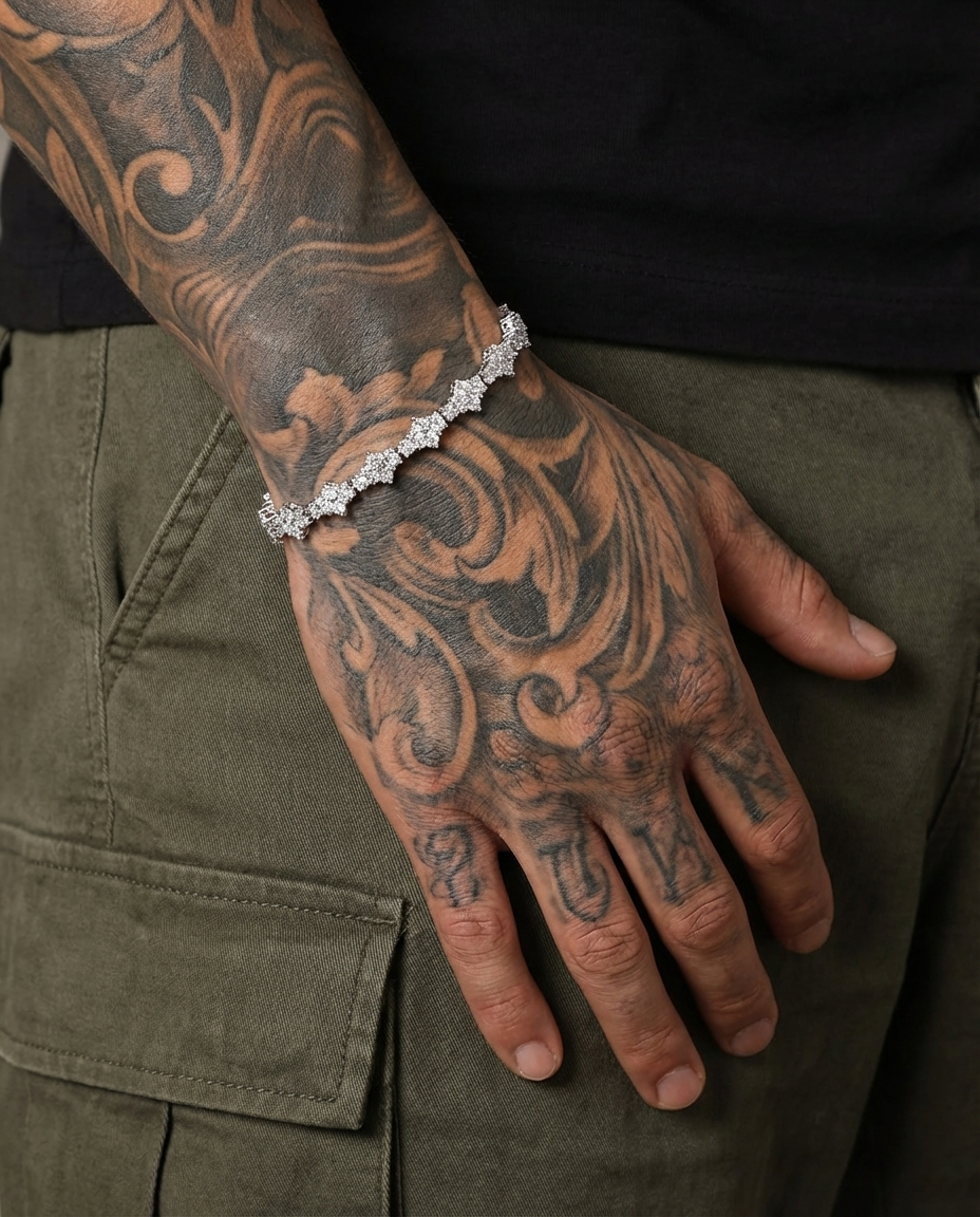 6,5mm Golden Tennis Spark Bracelet