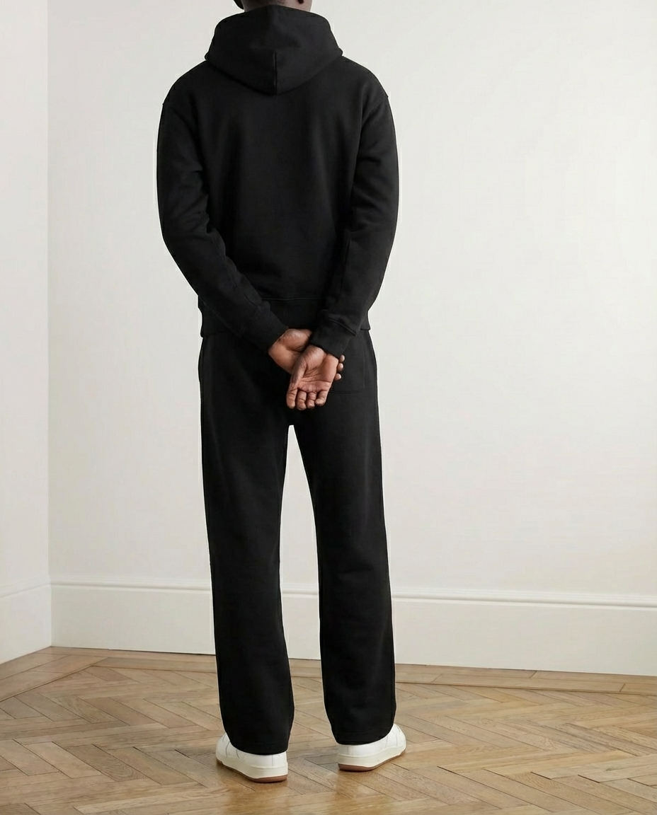 2-piece Loose Fit Hoodie and Joggers Set - Black