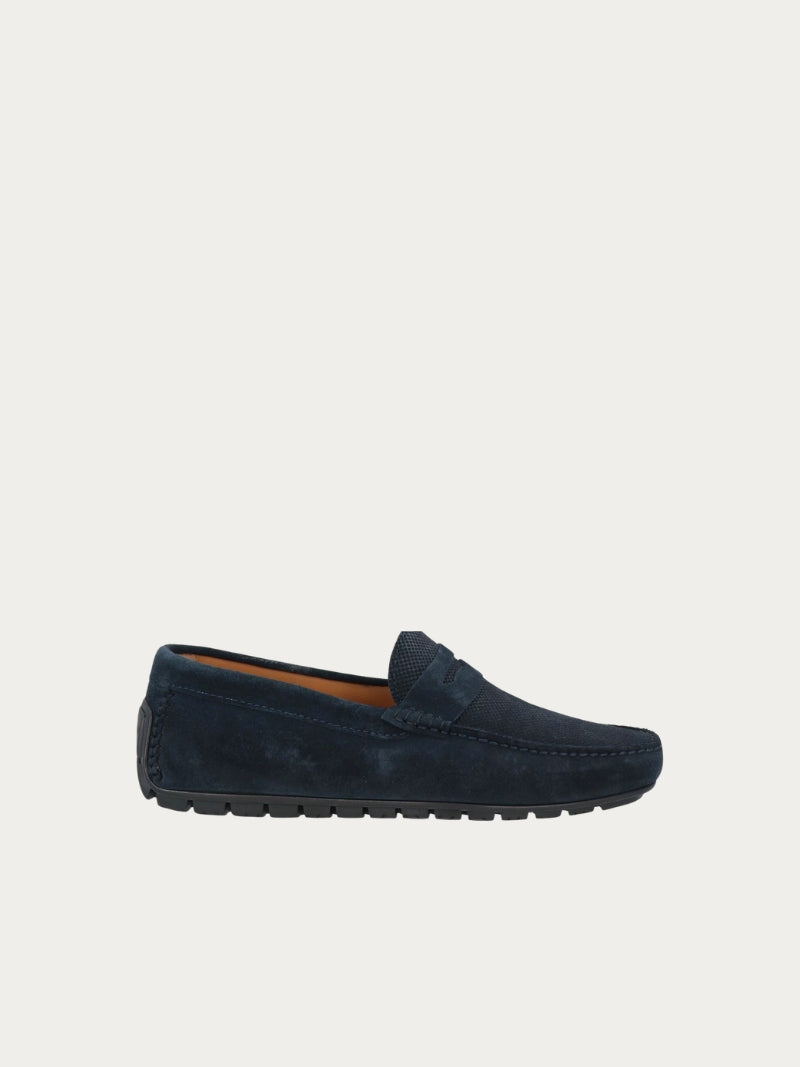 Navy Boat Suede loafers