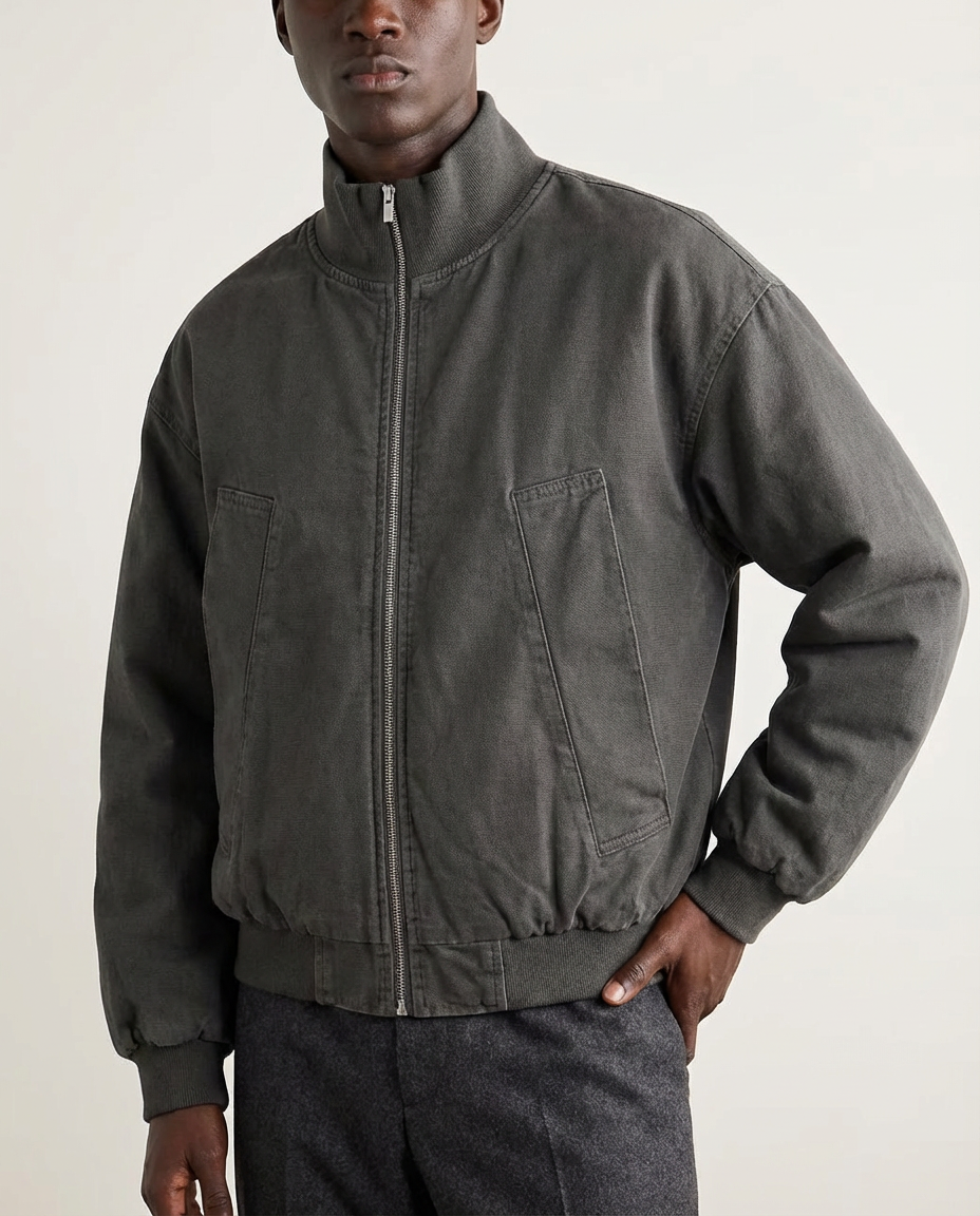 The Lancaster Canvas Washed Vintage Stand-Collar Jacket