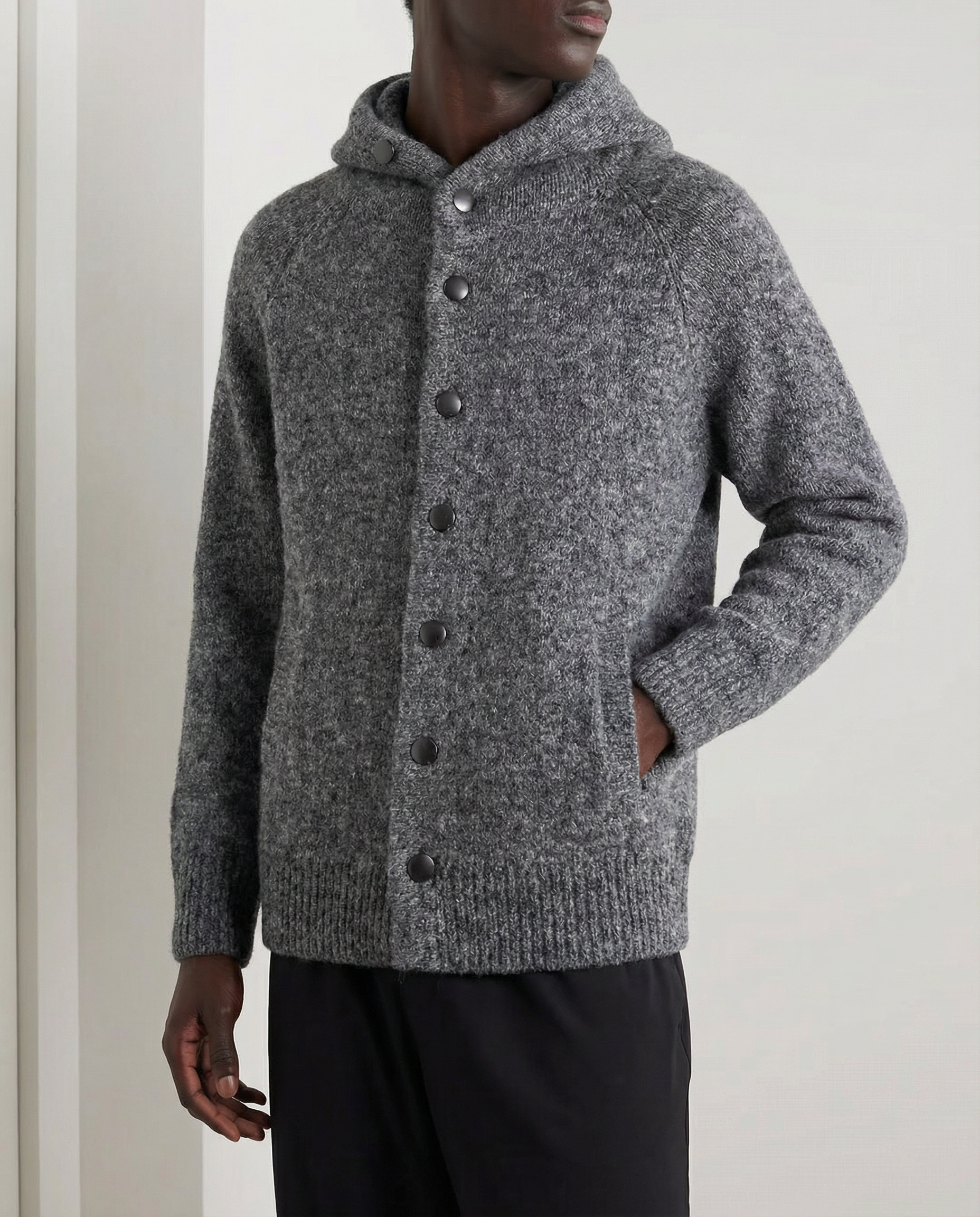 The Velour Knitted Cardigan Hooded Jacket