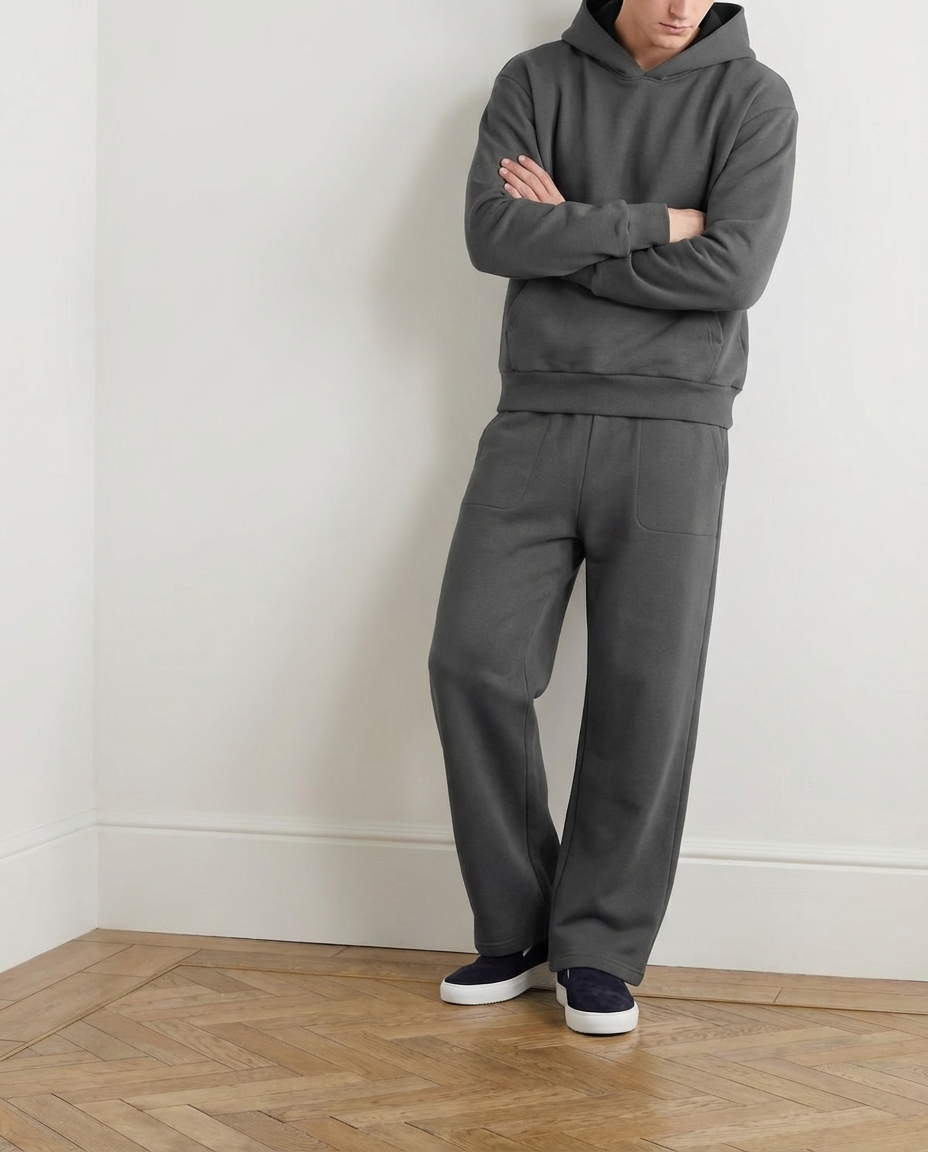 2-piece Loose Fit Hoodie and Joggers Set - Dark Grey