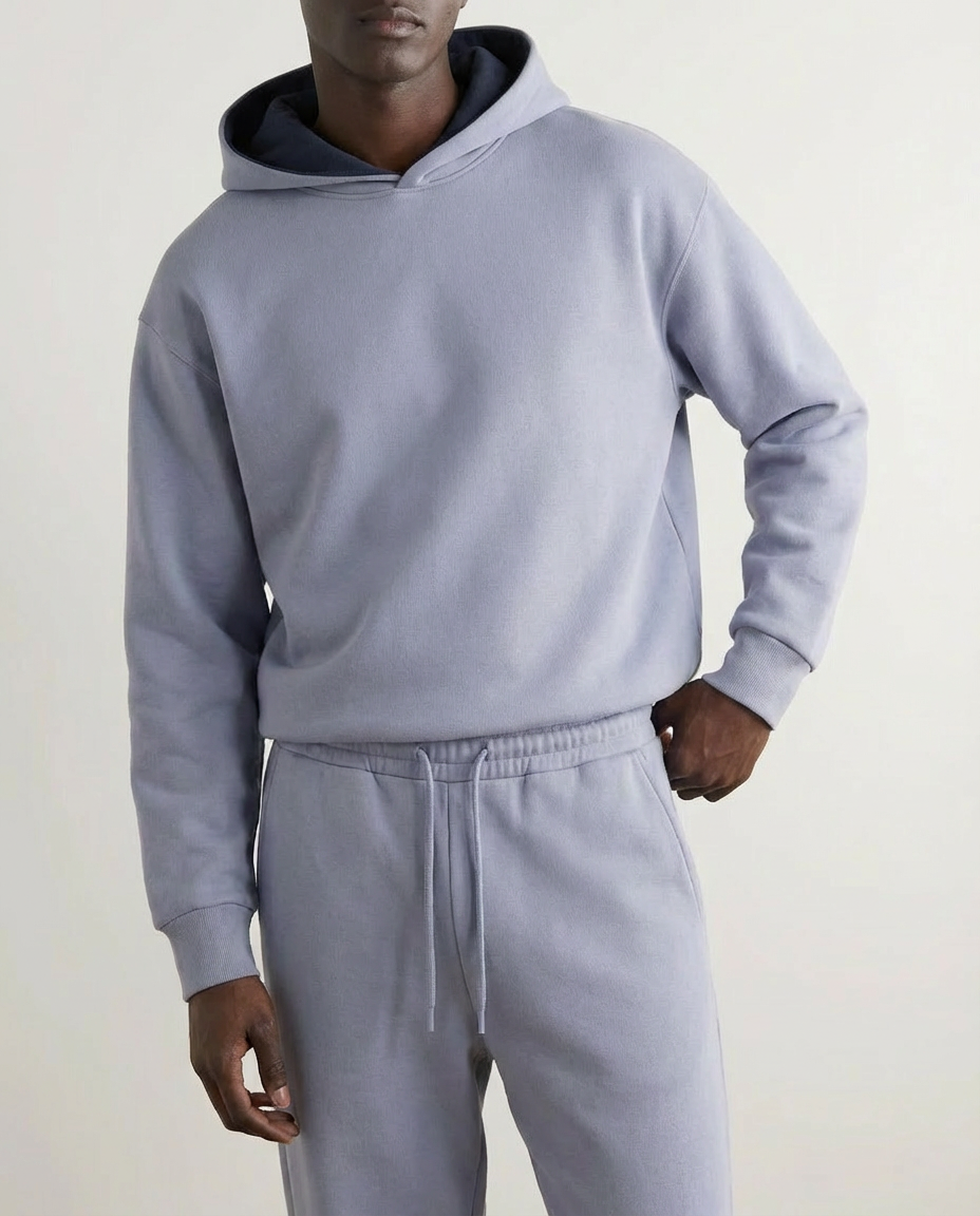 2-piece Loose Fit Hoodie and Joggers Set - Light Blue