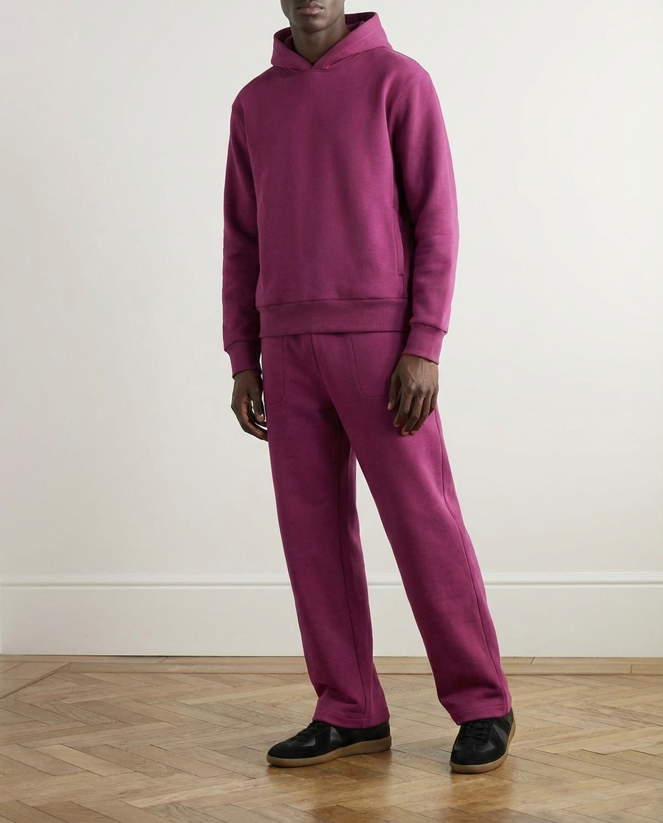 2-piece Loose Fit Hoodie and Joggers Set - Pink