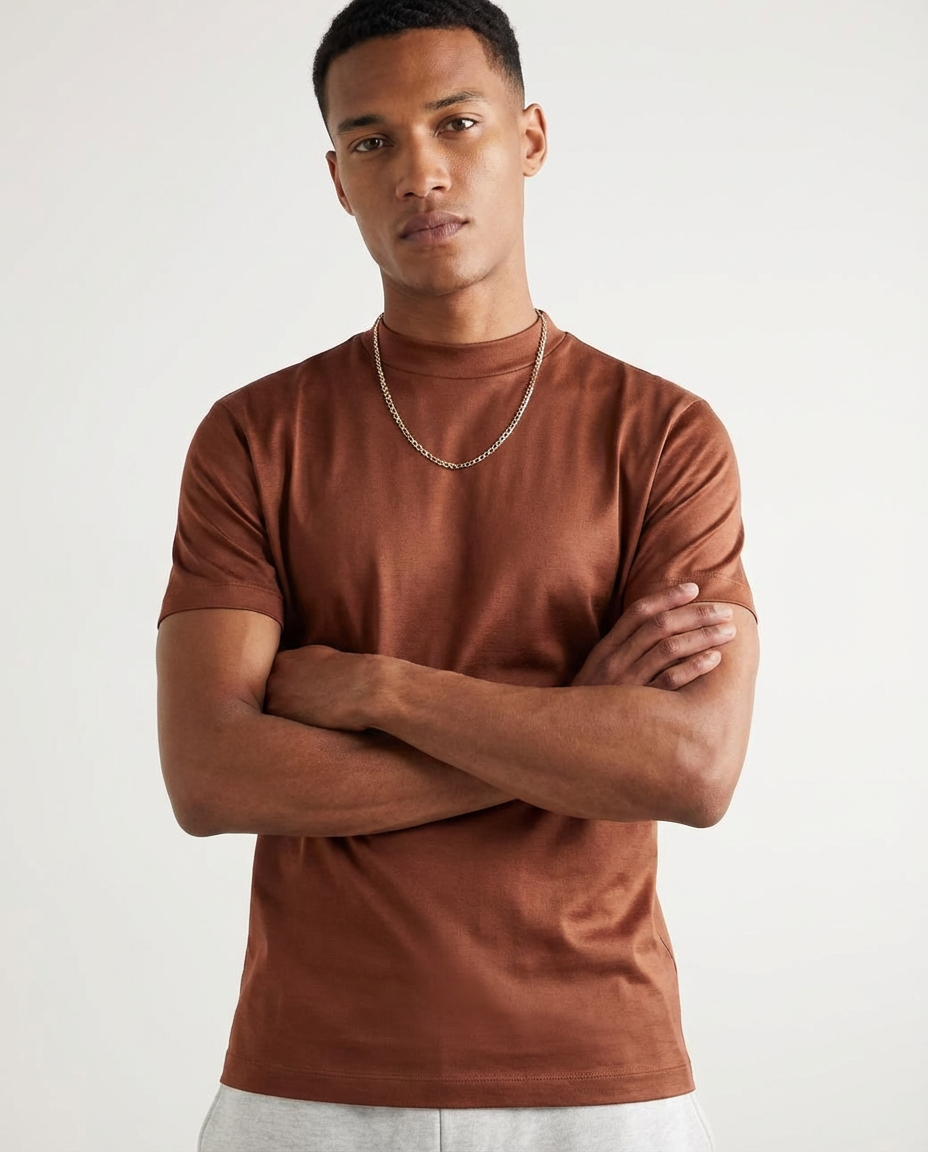 Shiny Crew-neck T‑Shirt