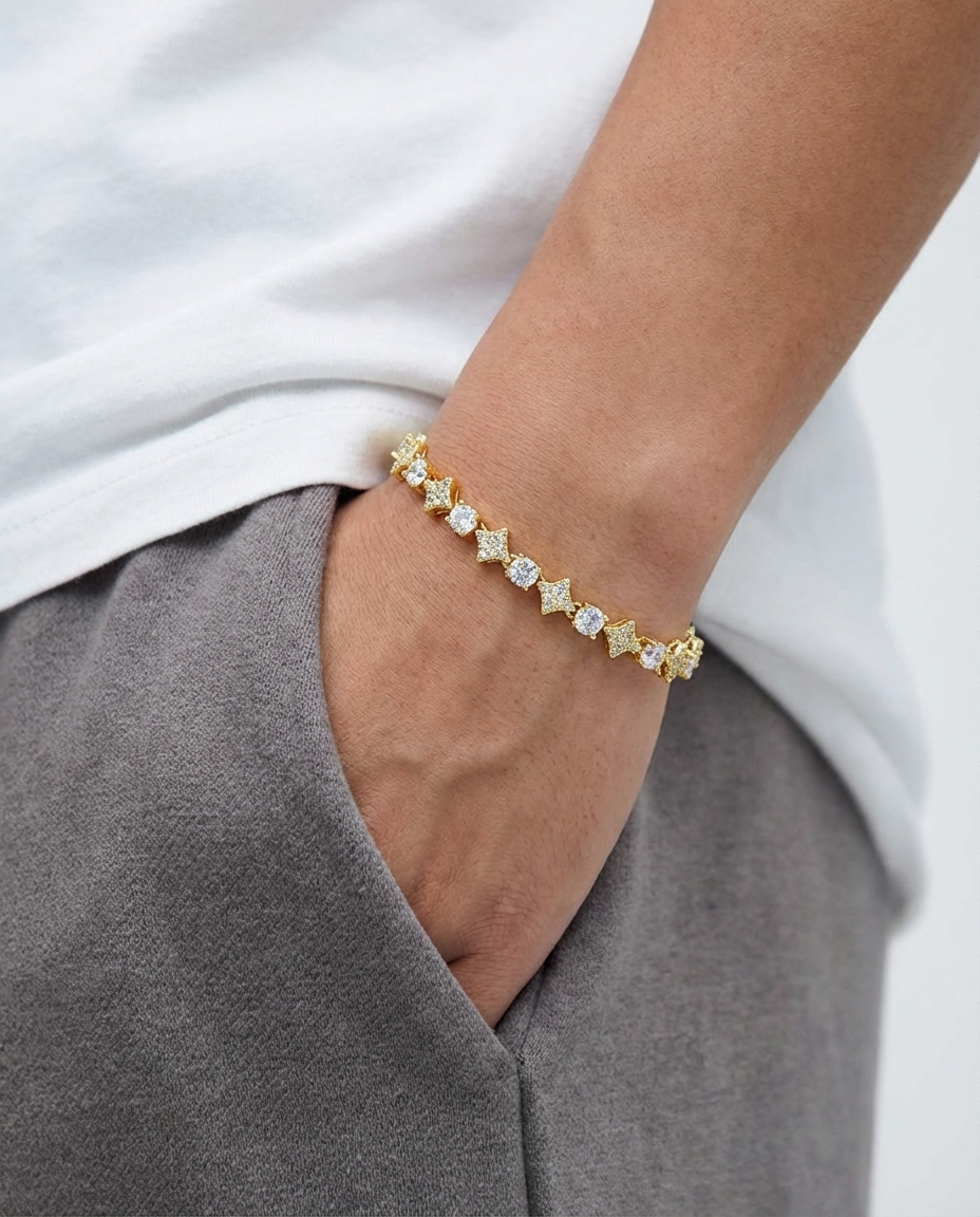Star Halo Tennis Bracelet