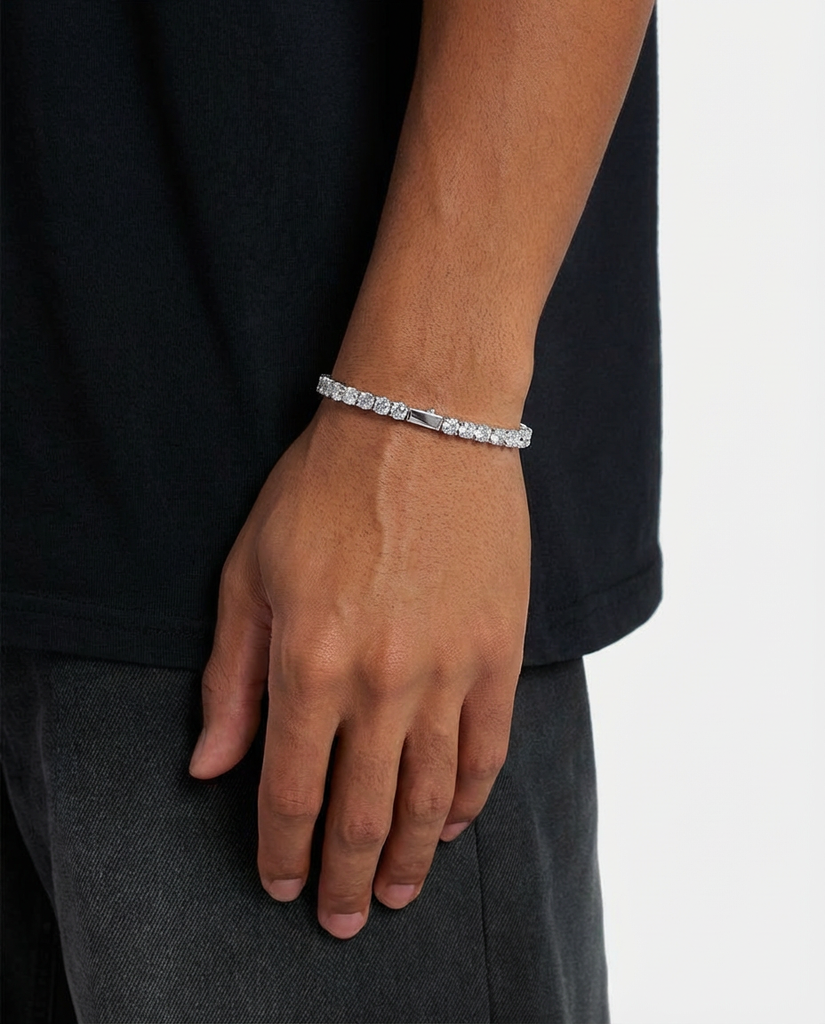 Round Ice Tennis Bracelet