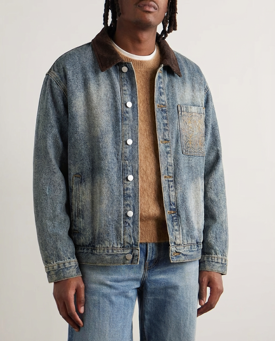 The Whitewashed Heritage Denim Cargo Jacket