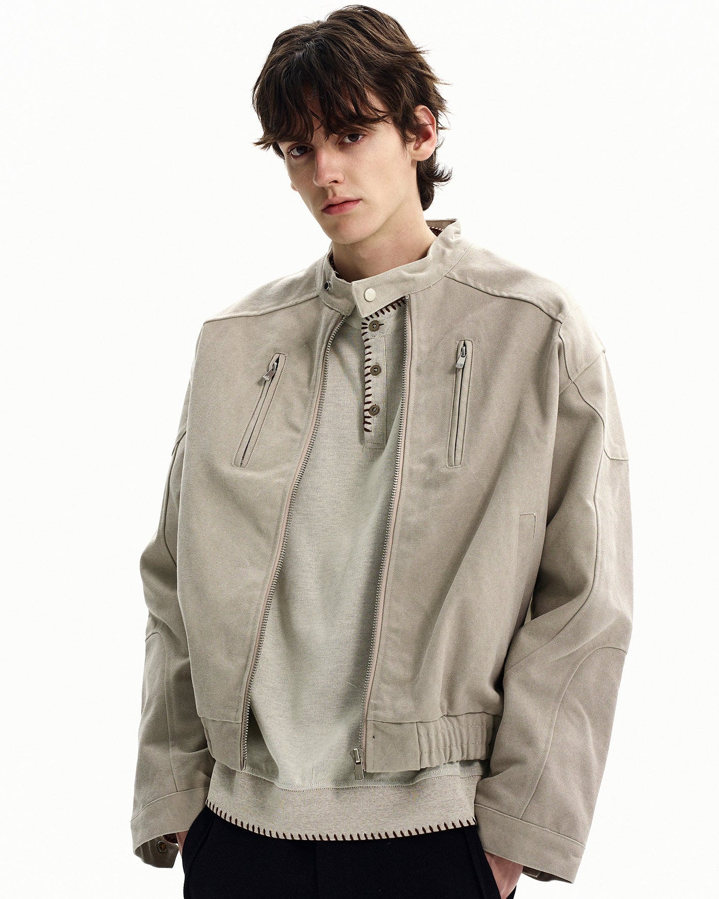 Structured Stretch Zip Jacket