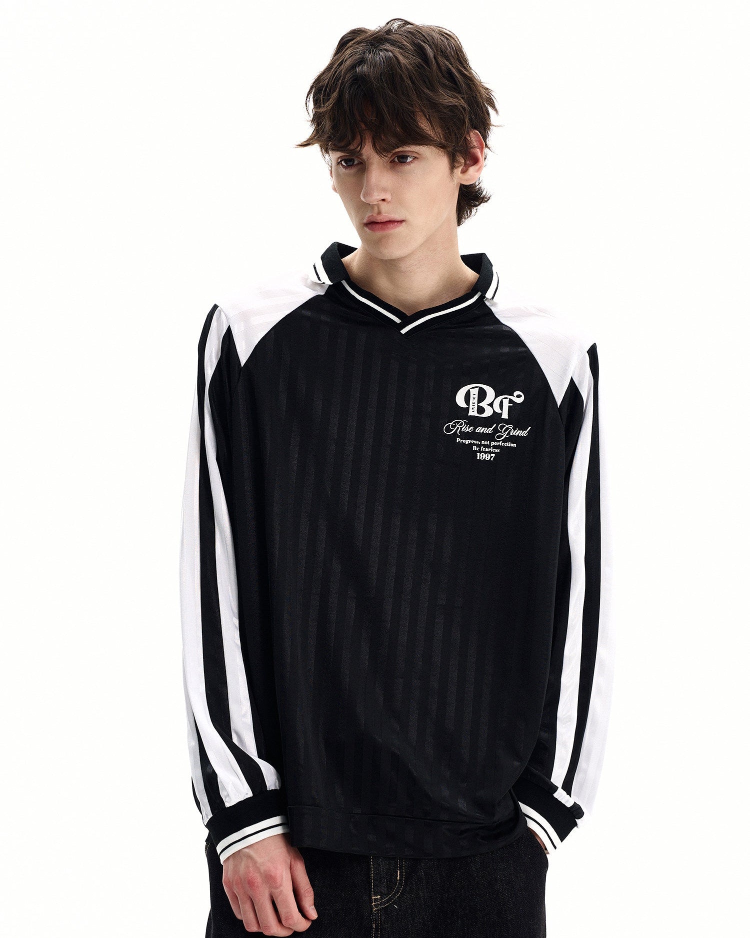 Stripe Panel Technical Jersey Top