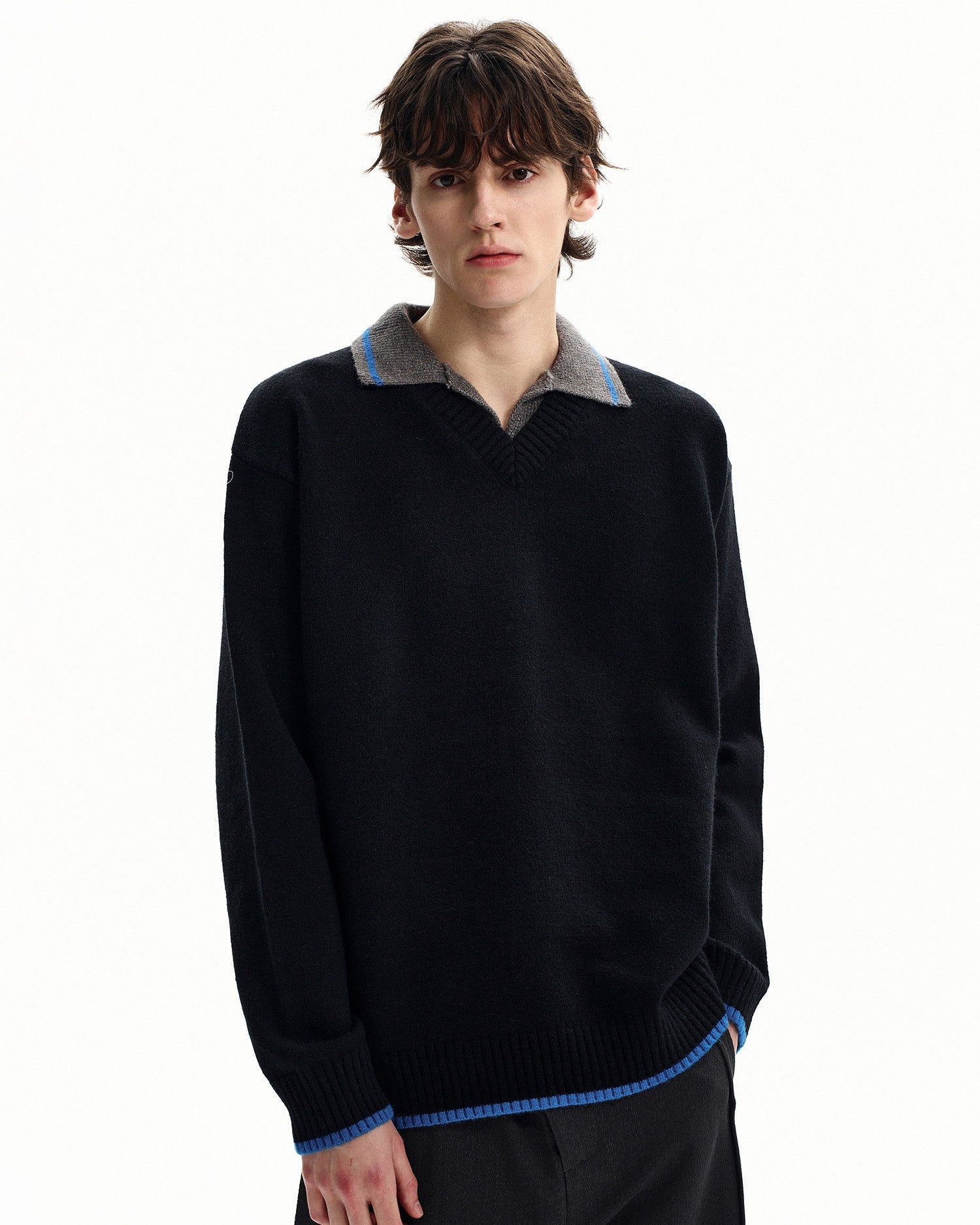 Contrast Collar Knit Sweater