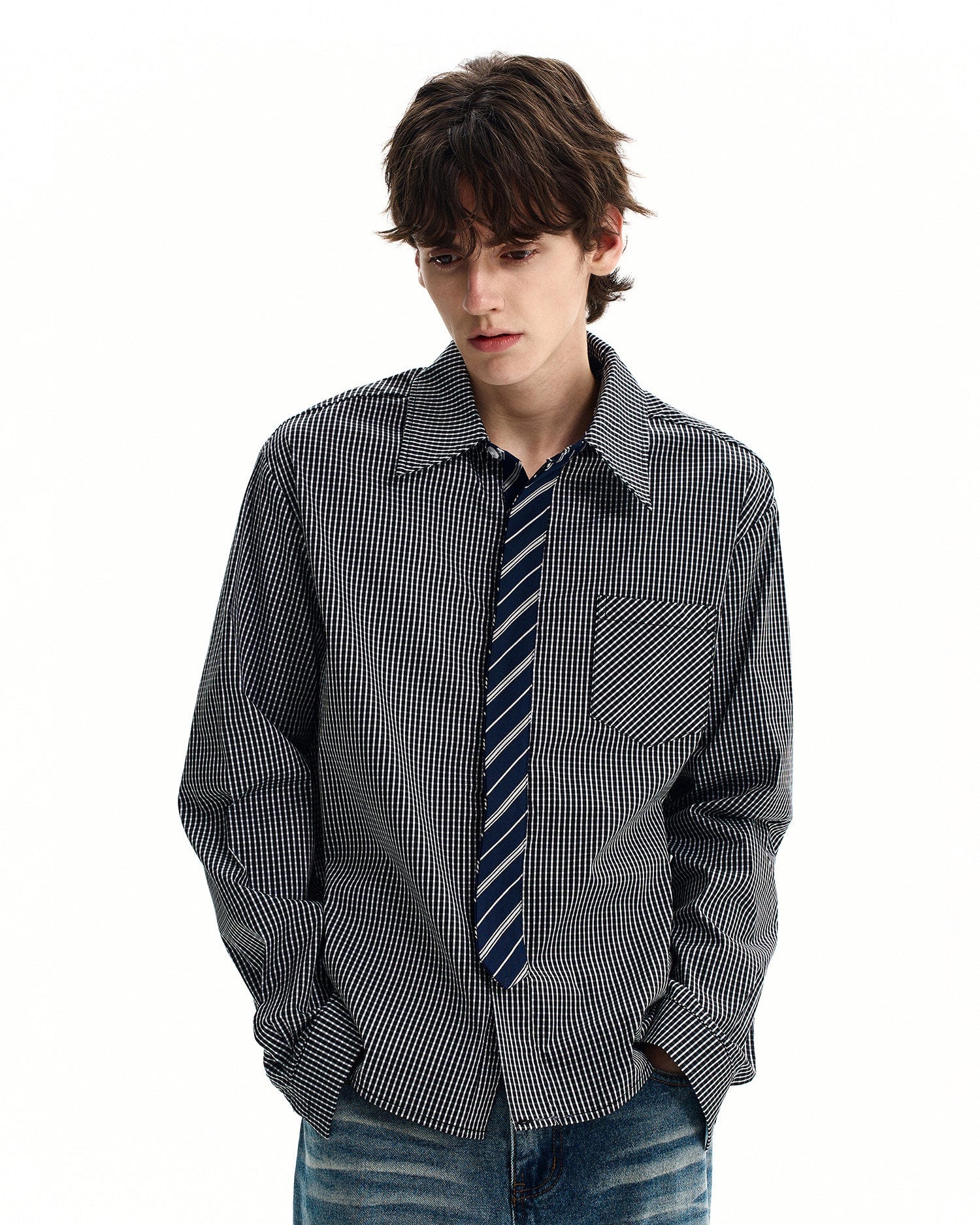 Micro Check Cotton Poplin Shirt