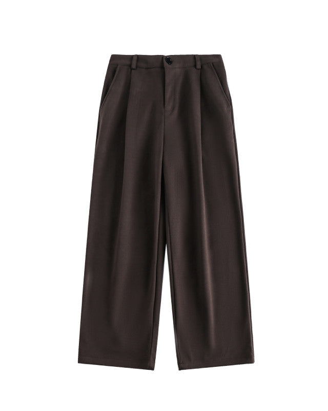 Clean Fit Drape Pleated Trousers