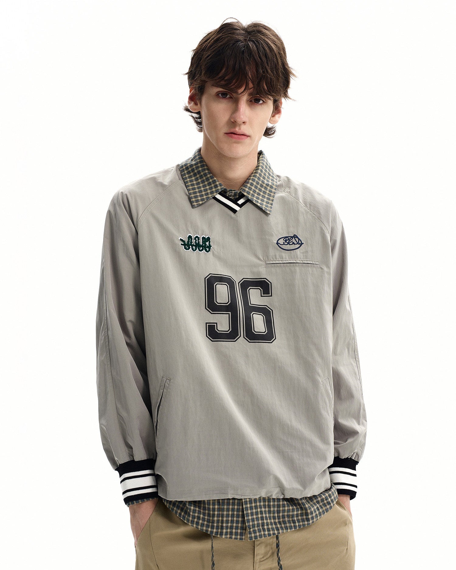 Woven Graphic Pullover Sweater