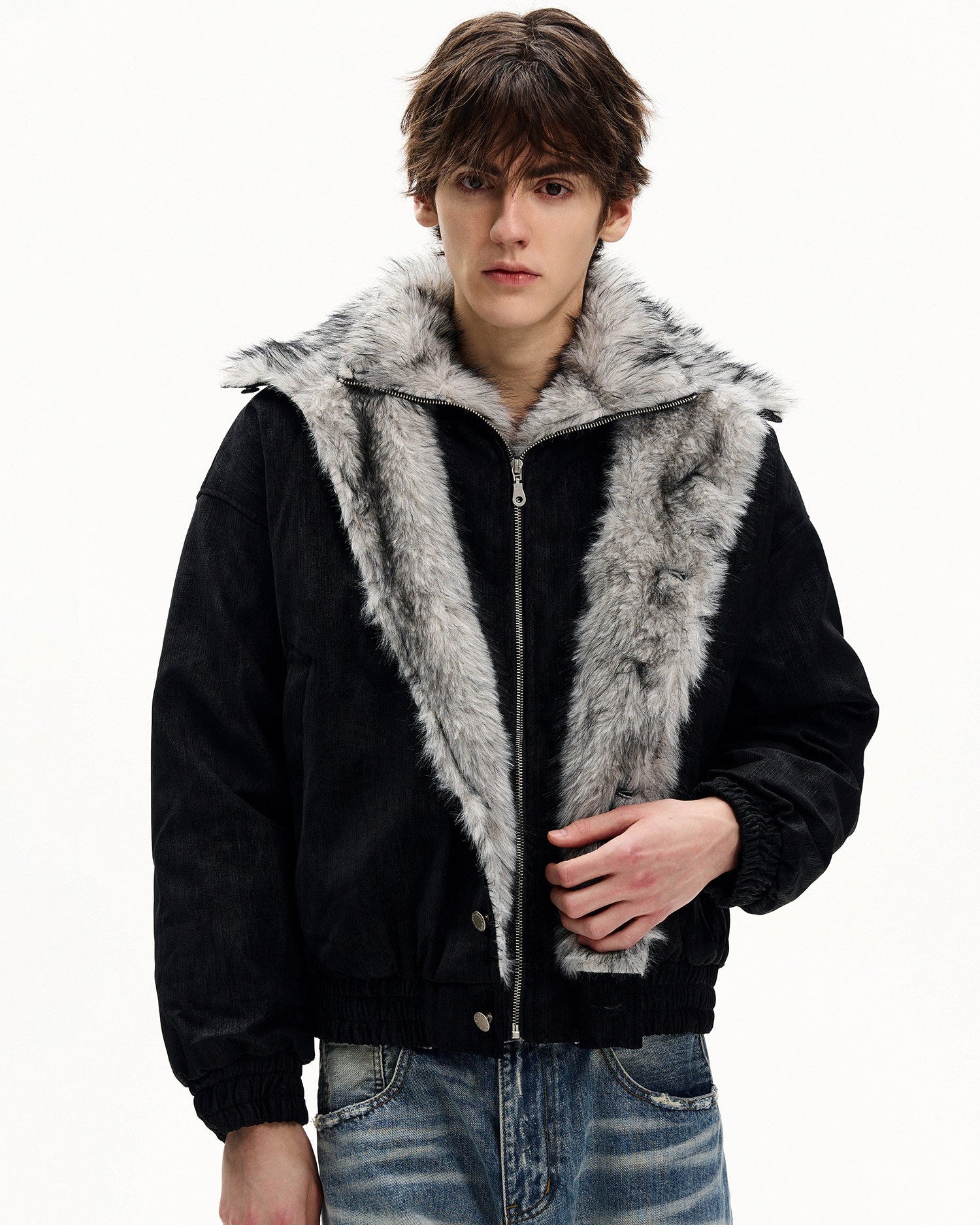 Corduroy Faux Fur Jacket