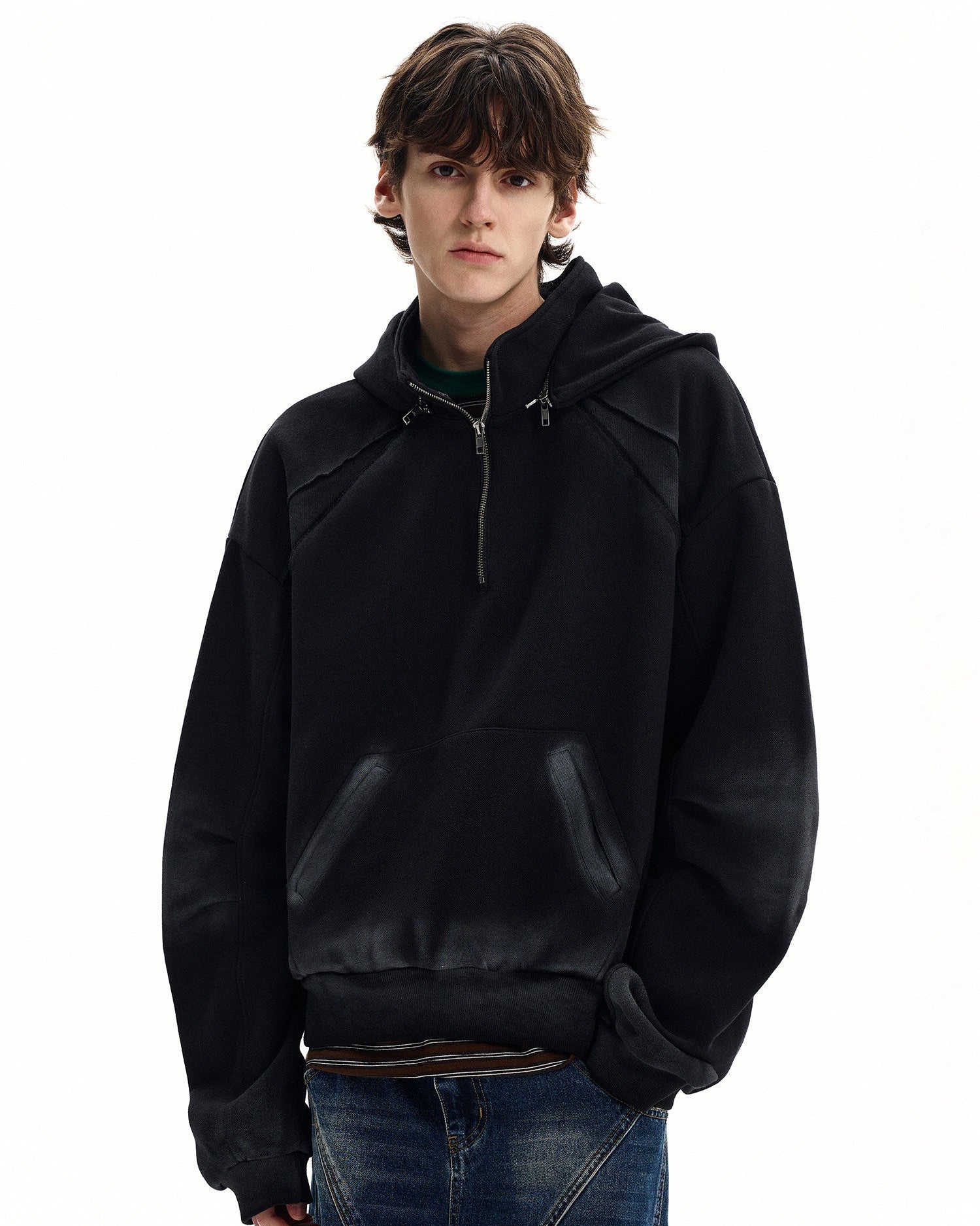 Minimal Relaxed Half Zip Sweatshirt