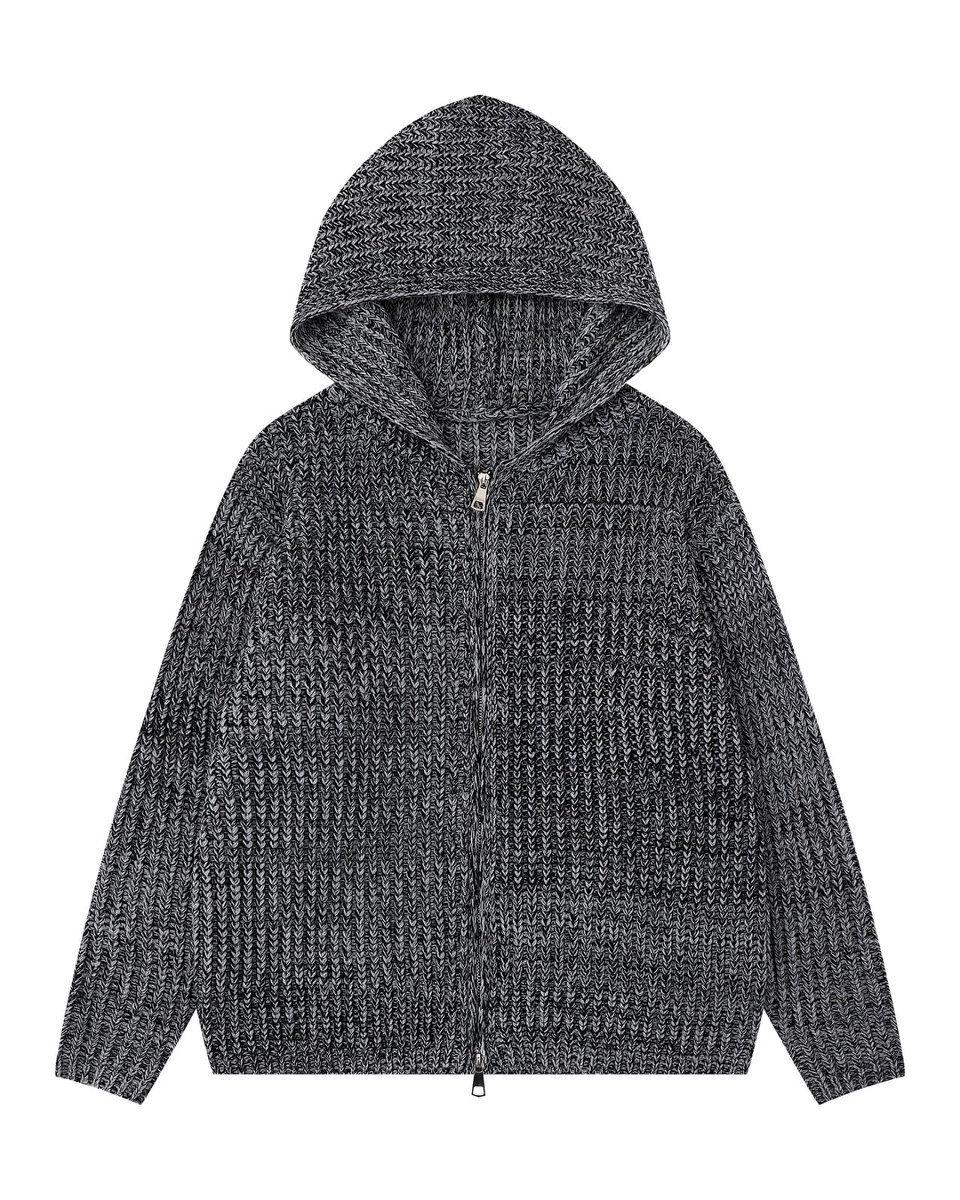 Marled Knit Zip Hoodie Cardigan