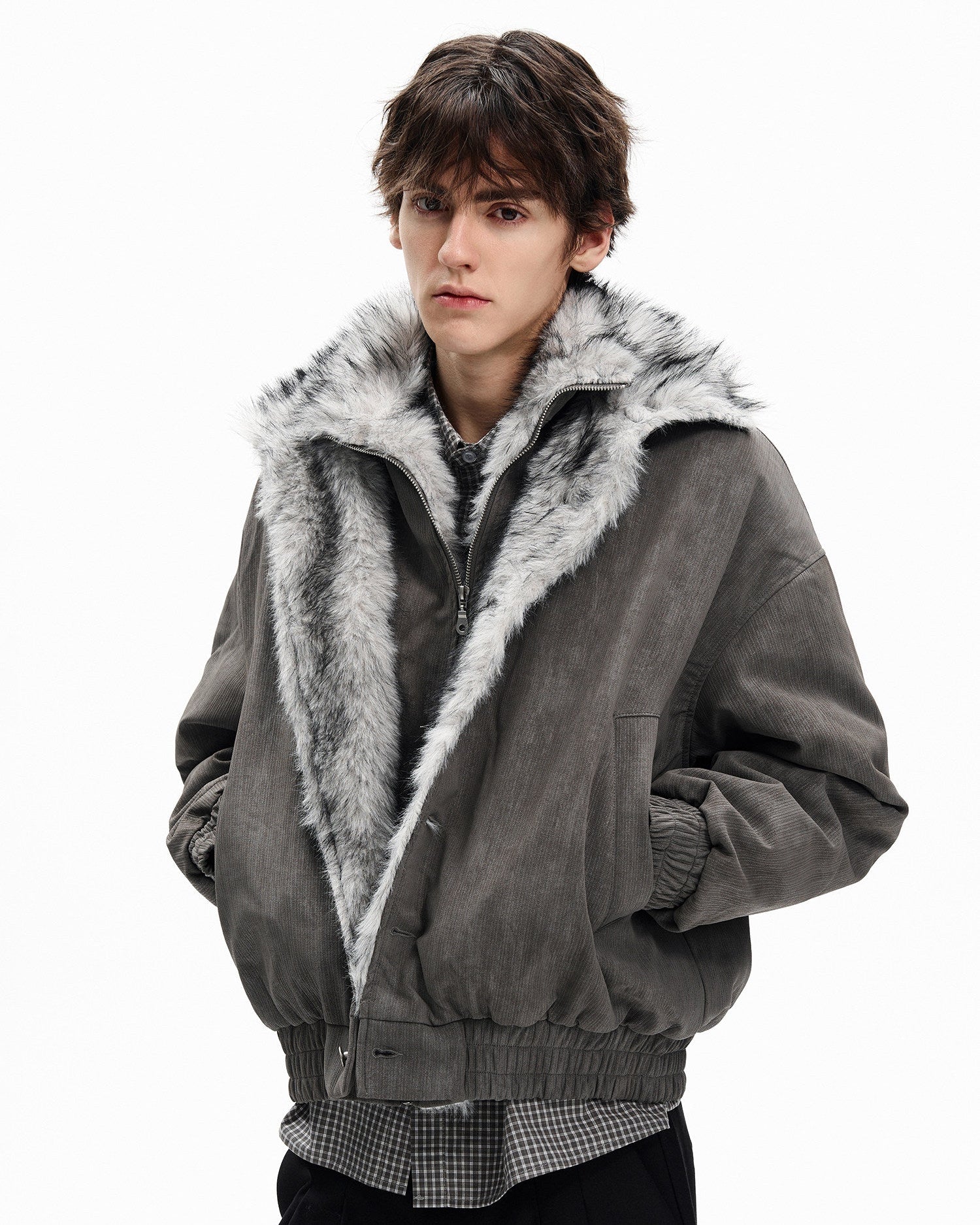 Fur Collar Thickened Corduroy Jacket