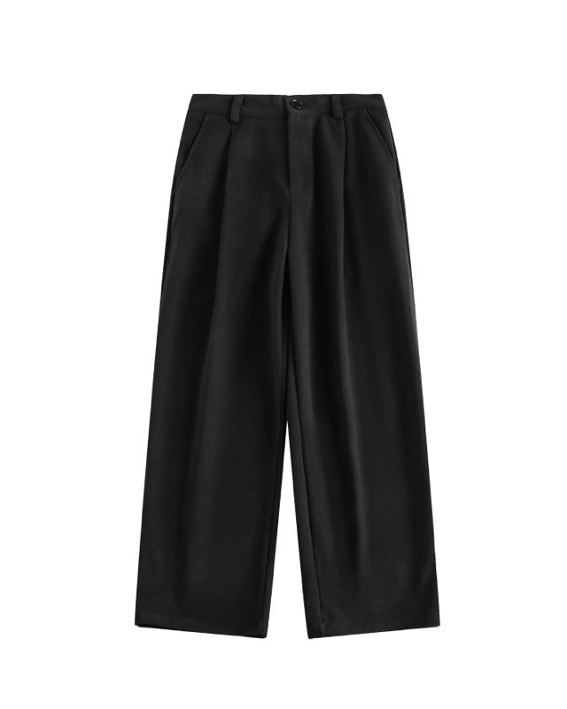 Clean Fit Drape Pleated Trousers