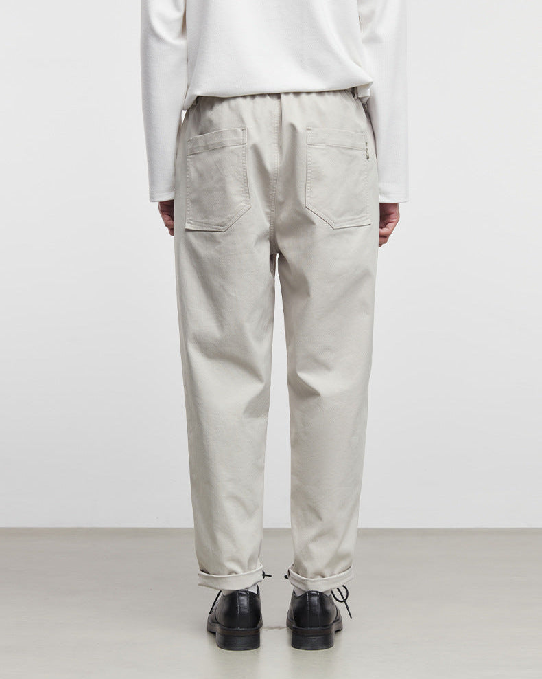 Simple Cut Loose Straight Tapered Pants