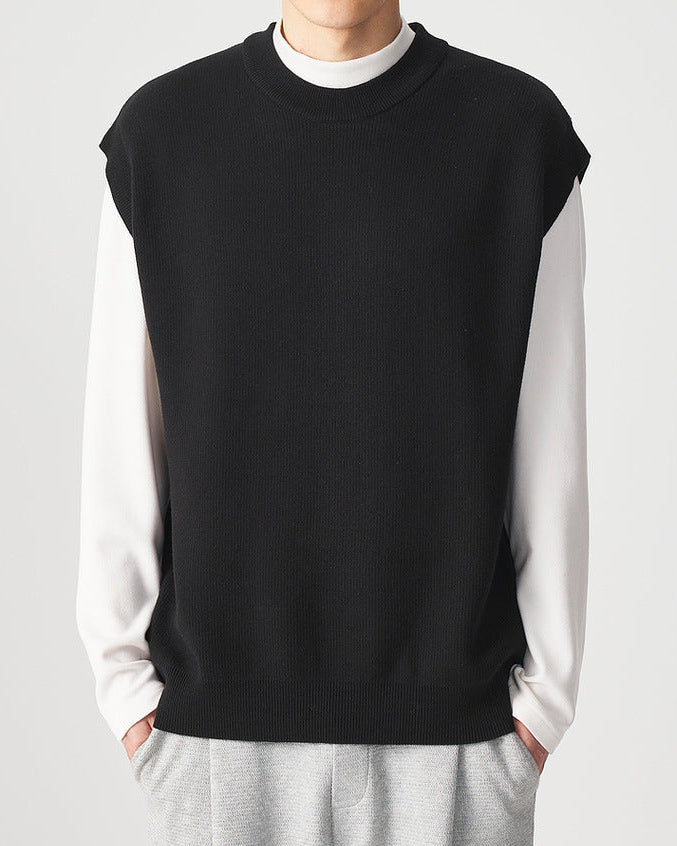 The Casual Solid Color Loose Knit Sweater Vest