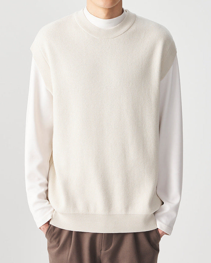 The Casual Solid Color Loose Knit Sweater Vest