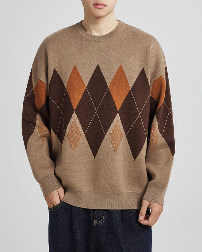 The Diamond Plaid Crew Neck Sweater