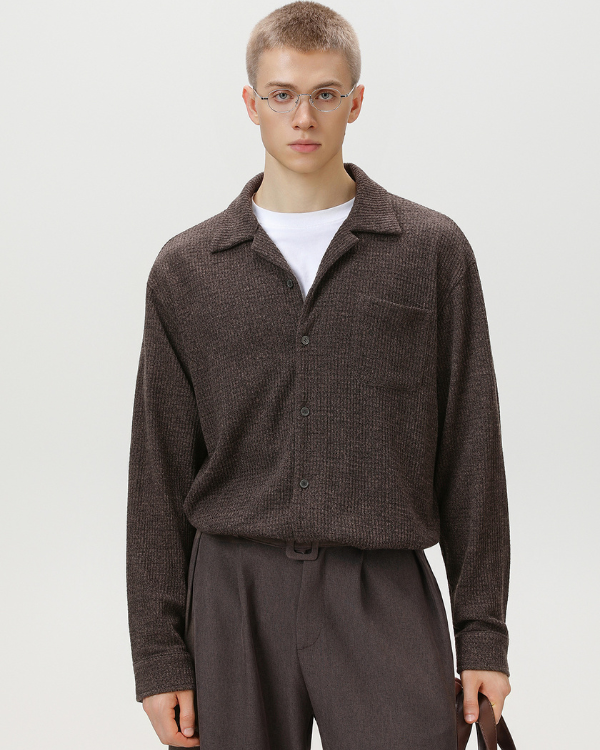 Textured Button-Up Overshirt