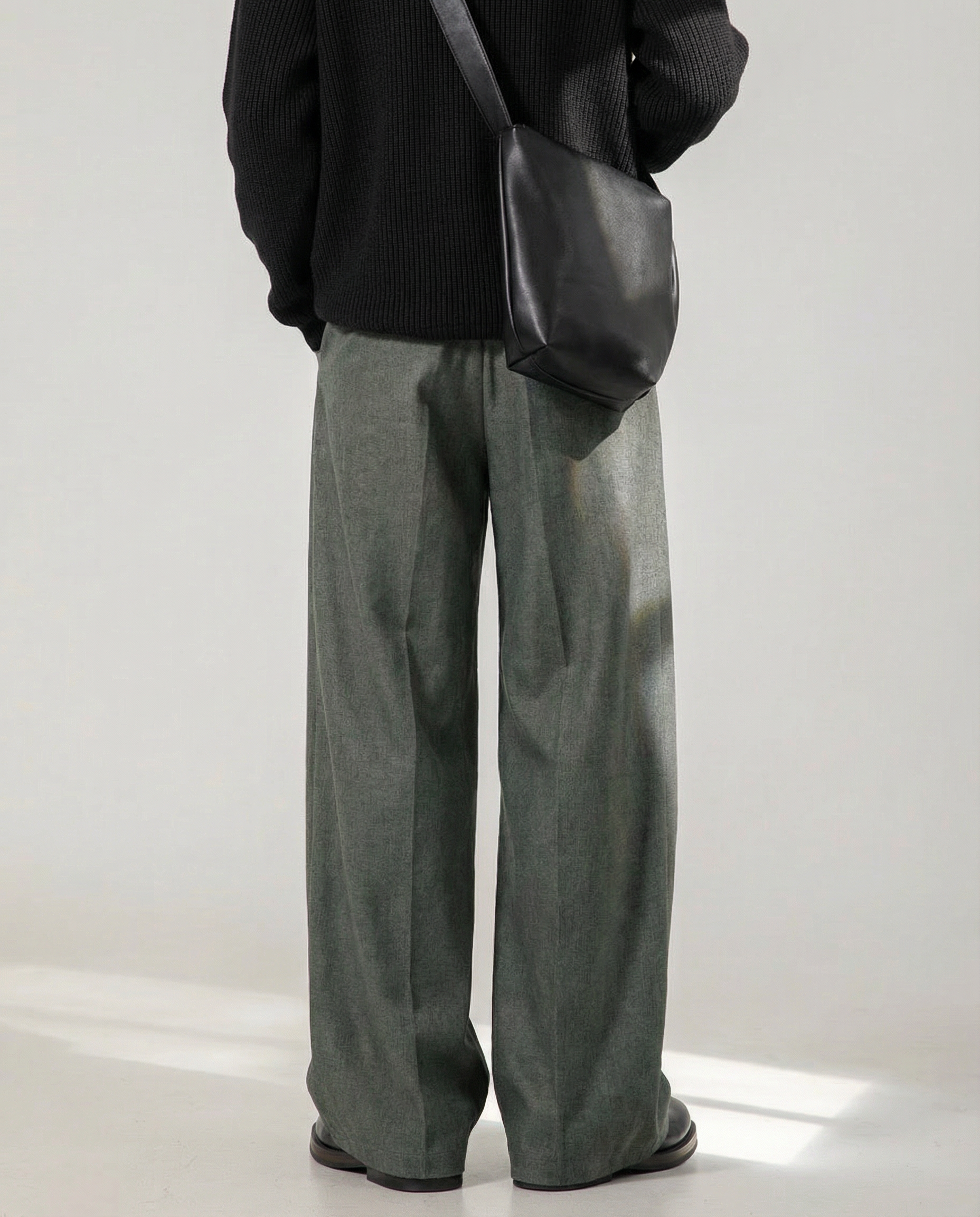 Wide-Leg Pleated Trousers