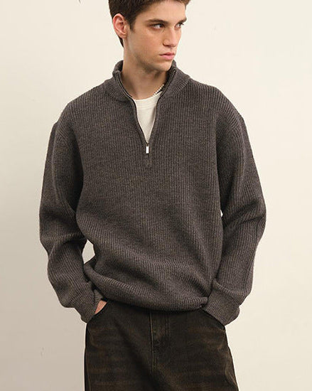 The Vintage Loop-Knit Half-Zip Sweater