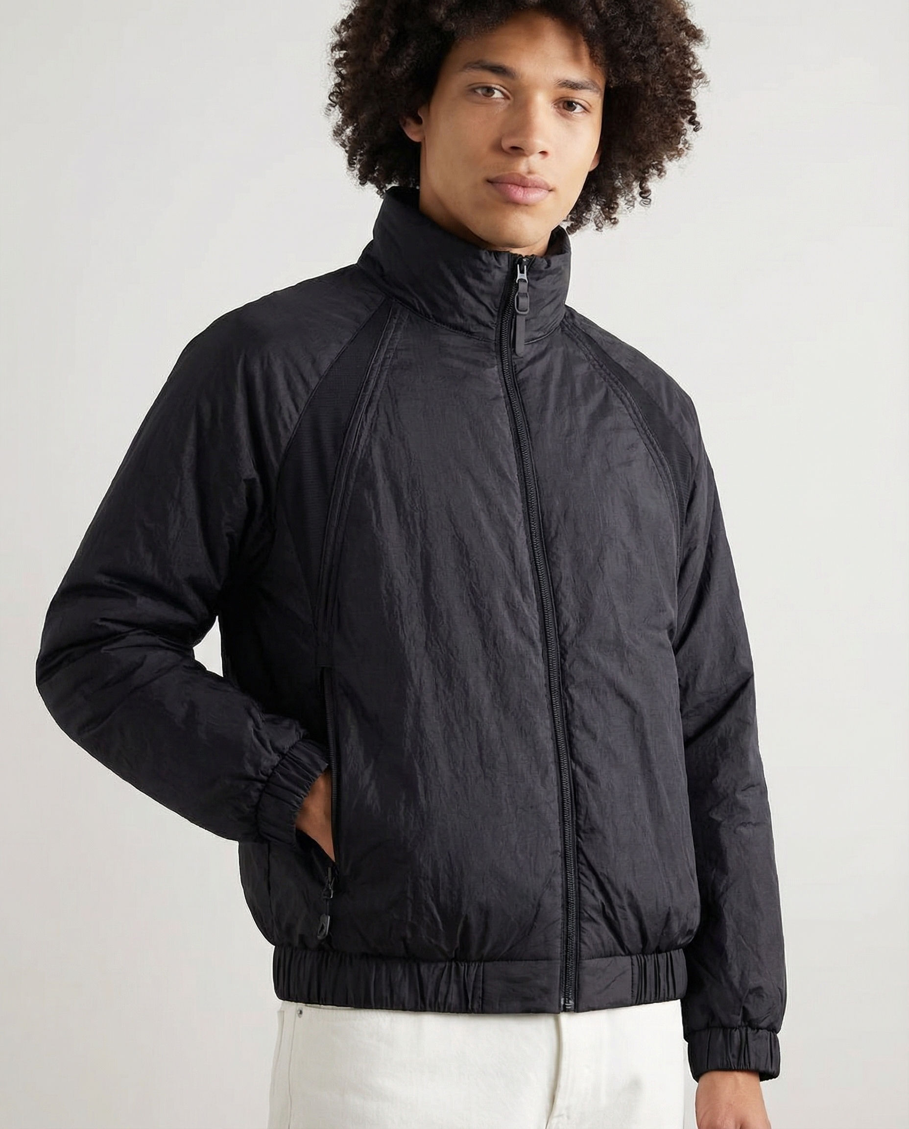 High-Neck Windbreaker Jacket