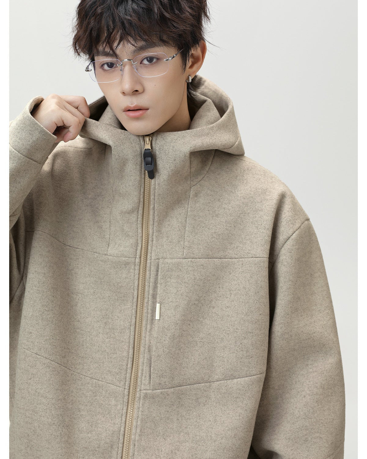 Split-Structure Textured Wool Blend Jacket