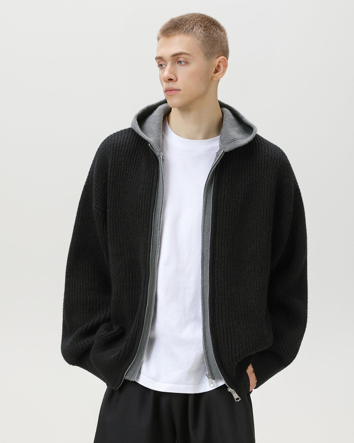 The Blended Zip Knit Hoodie Jacket