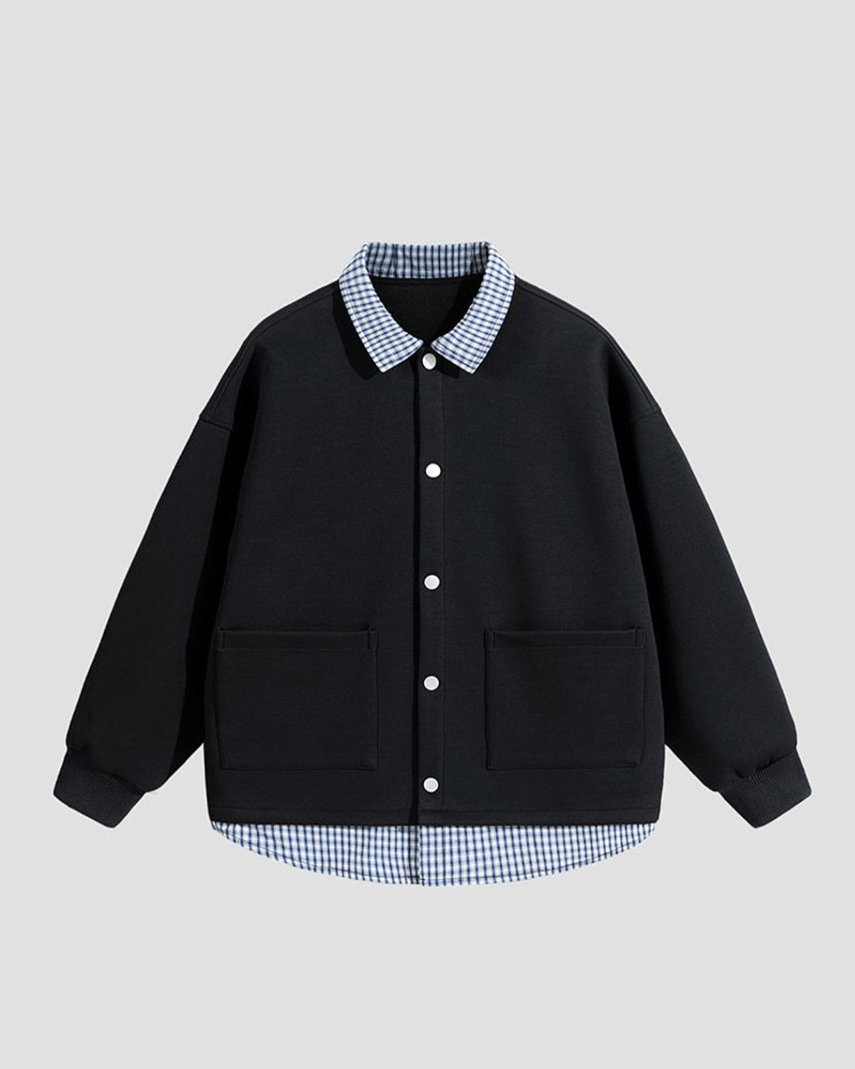 Layered Korean Check Split Cardigan Vest