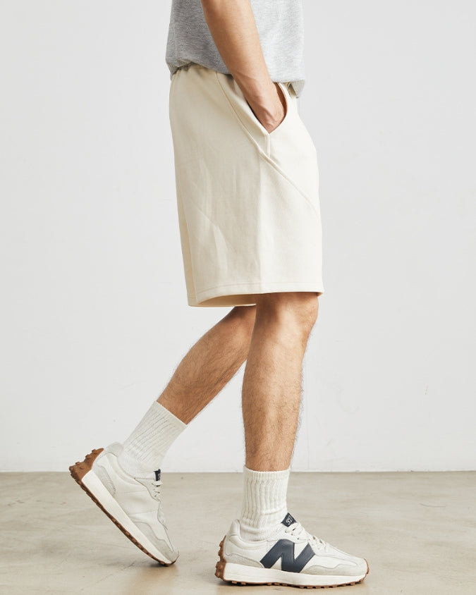 Wide Relaxed Jogger Shorts with Drawstrings