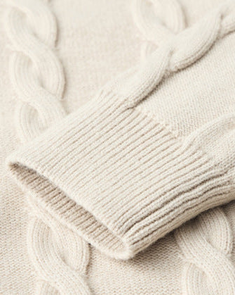 Classic Cable Knit Crewneck Sweater