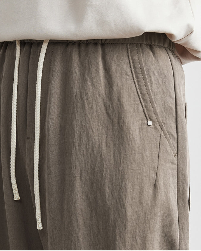 Tencel Loose Drawstrings Jogger Trousers