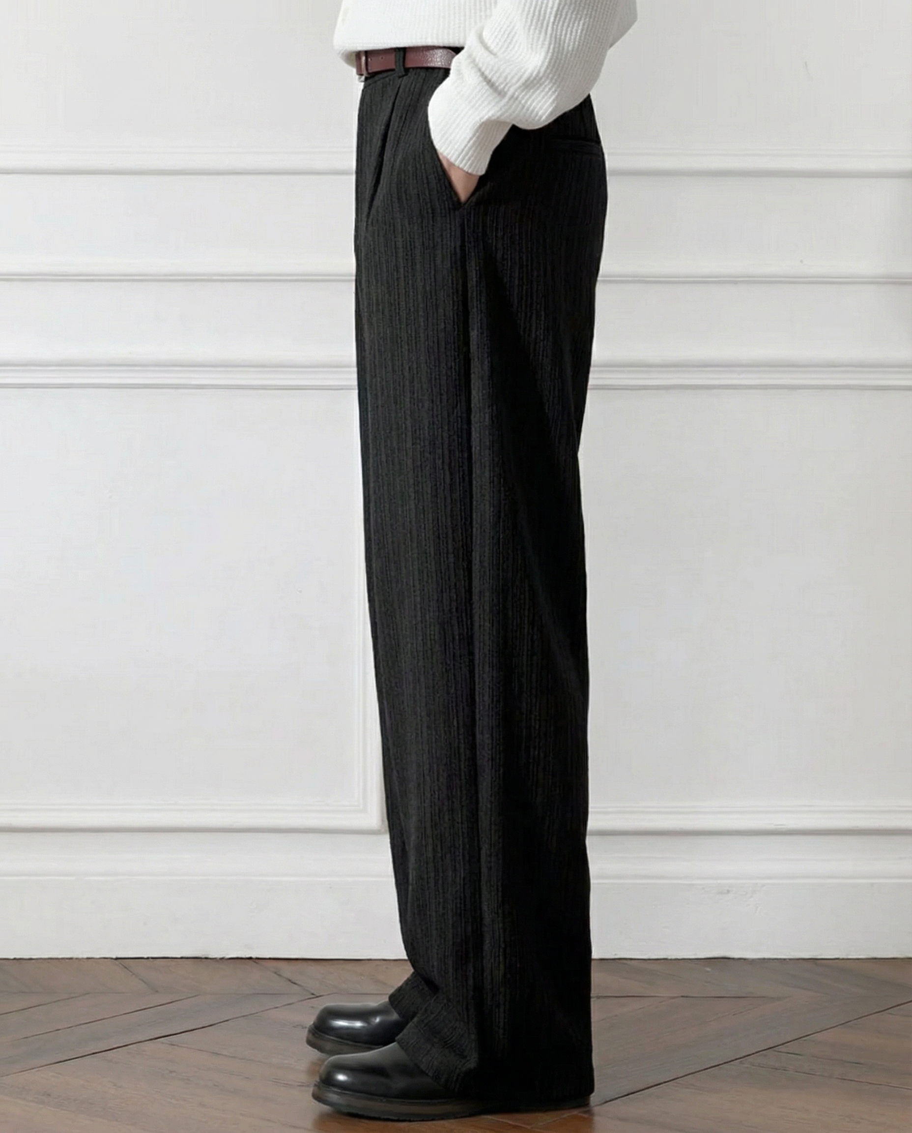 Etro Draped Striped Trousers – Loose Pleated Straight-Leg Fit