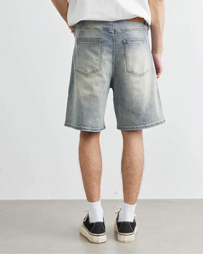 Light Wash 5-Pocket Denim Shorts