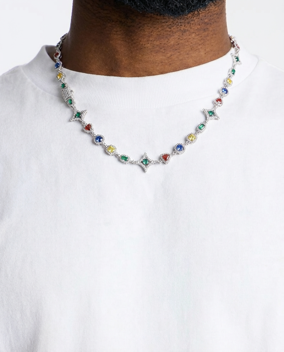Multicolor Diamond Constellation Necklace