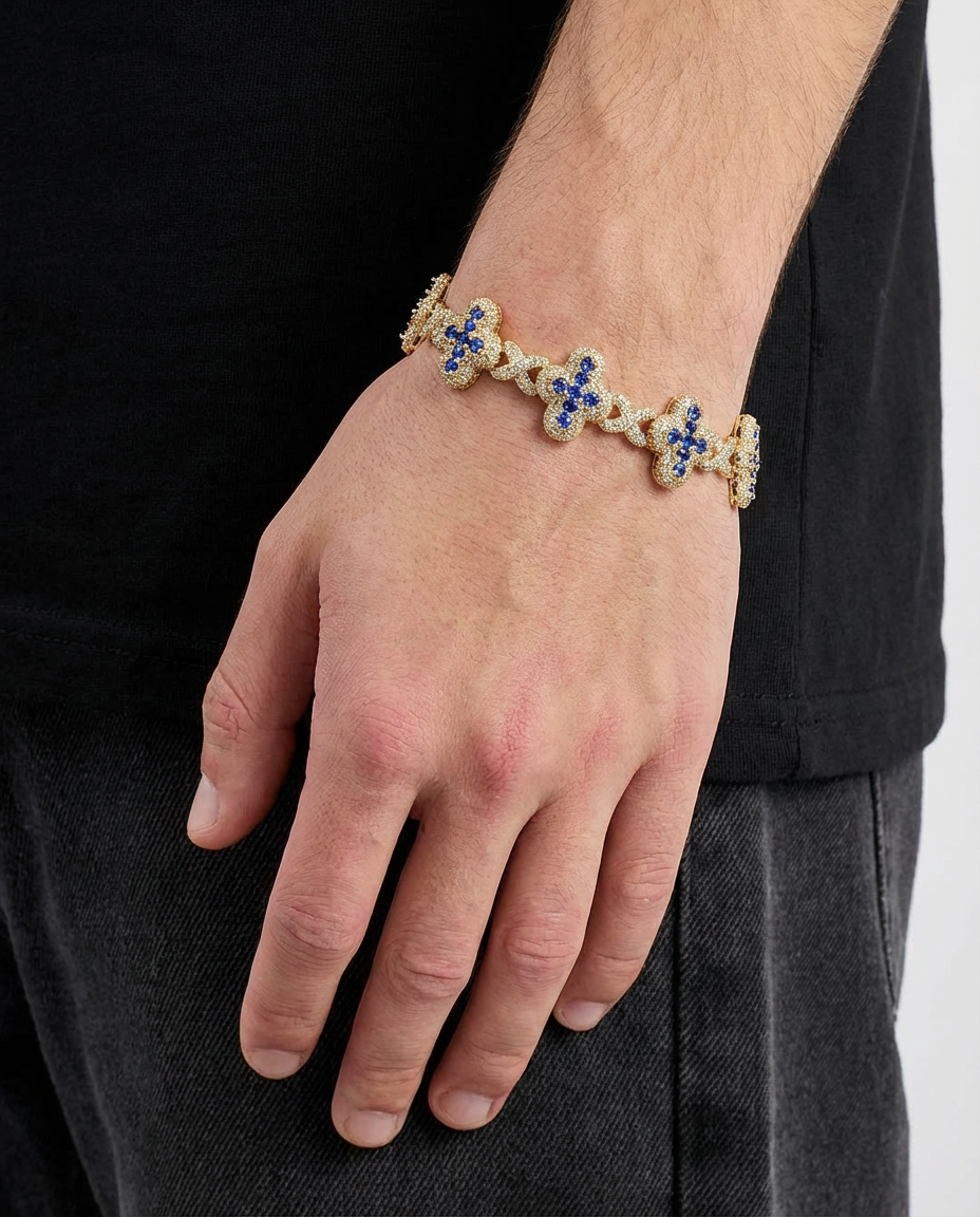 Imperial Iced Clover Link Bracelet