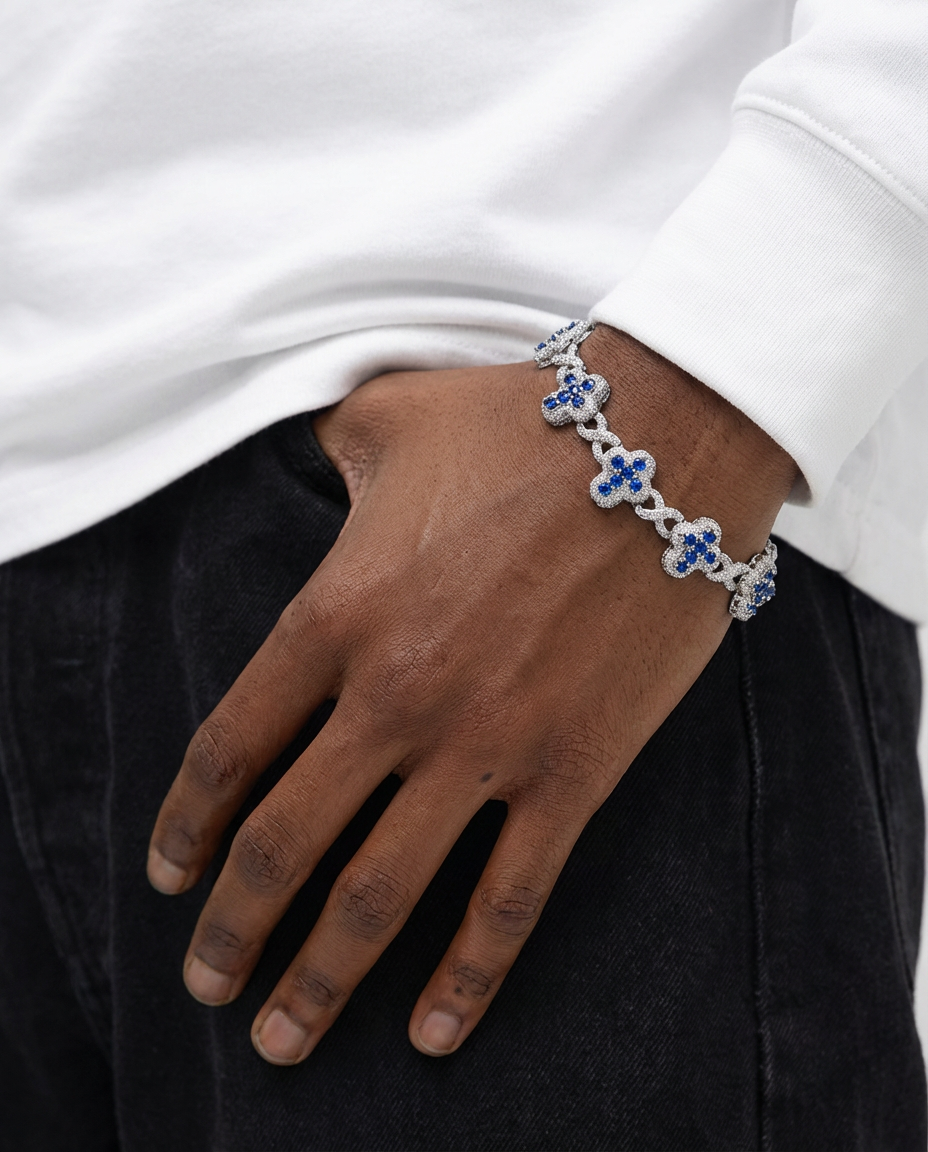 Imperial Iced Clover Link Bracelet