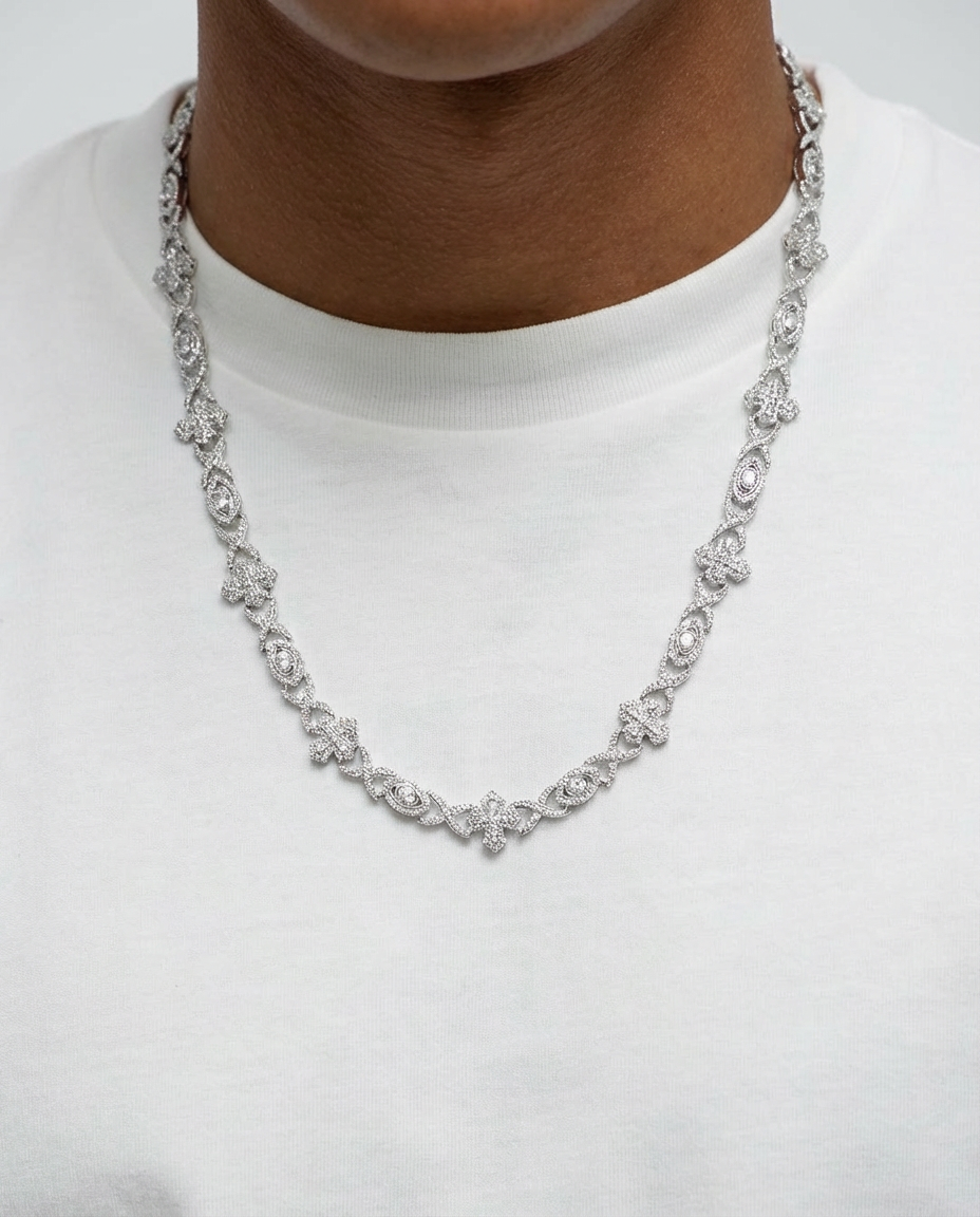 Elite Iced Clover Link Necklace