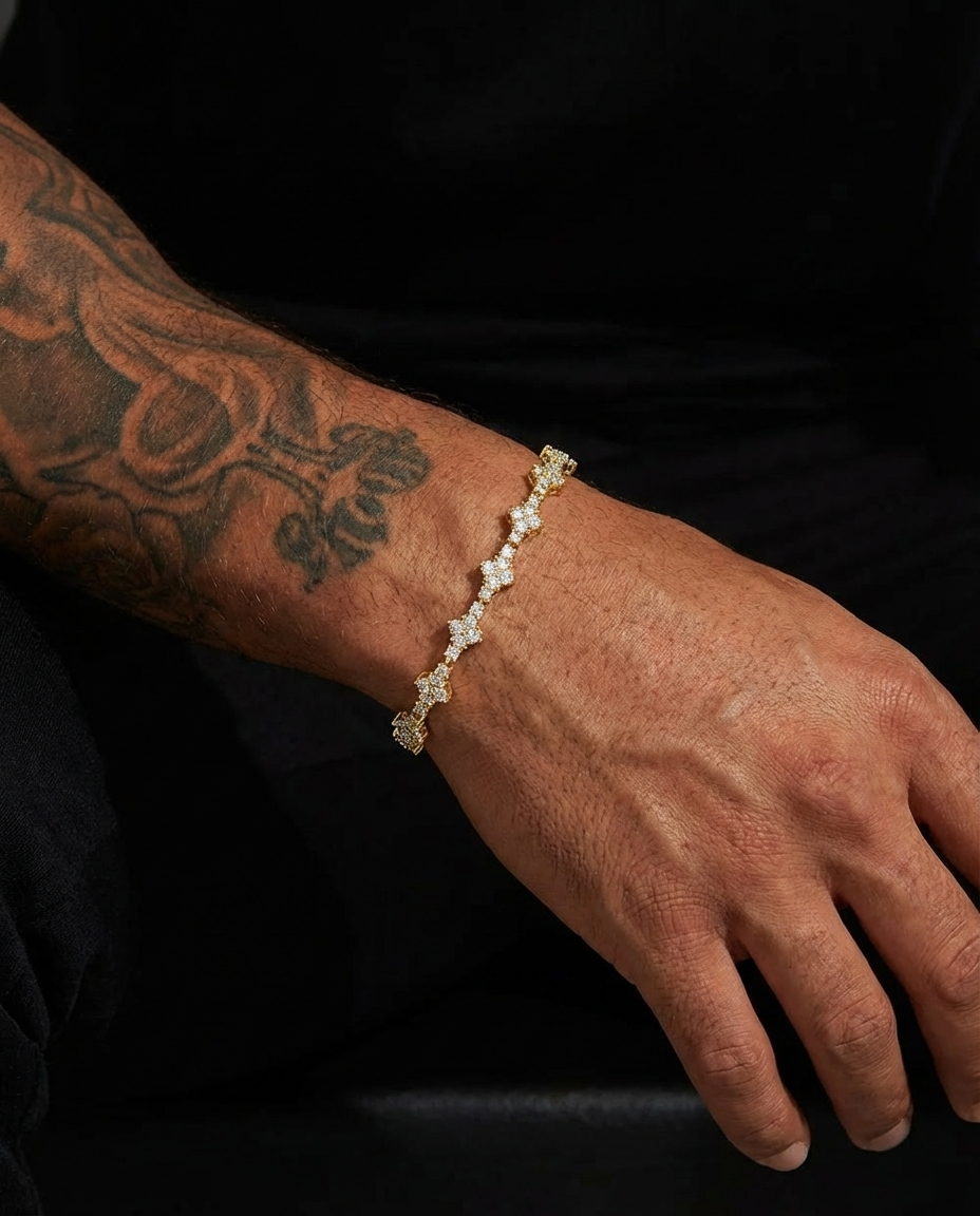 6,5mm Golden Tennis Spark Bracelet