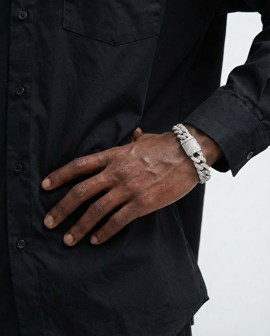 12mm Iced Cuban Link Bracelet -James Edition