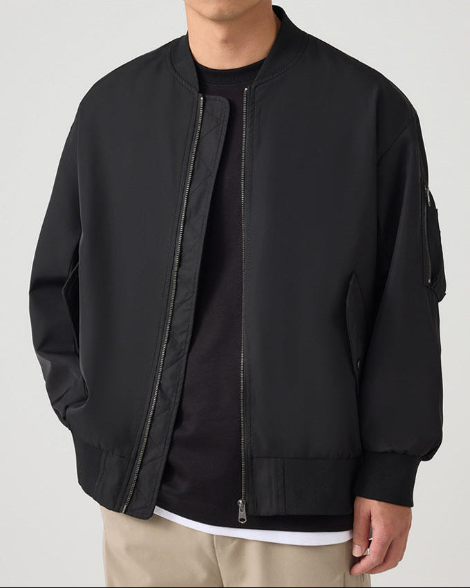 Momeike AeroFlex Loose Fit Baseball Collar Pilot Jacket