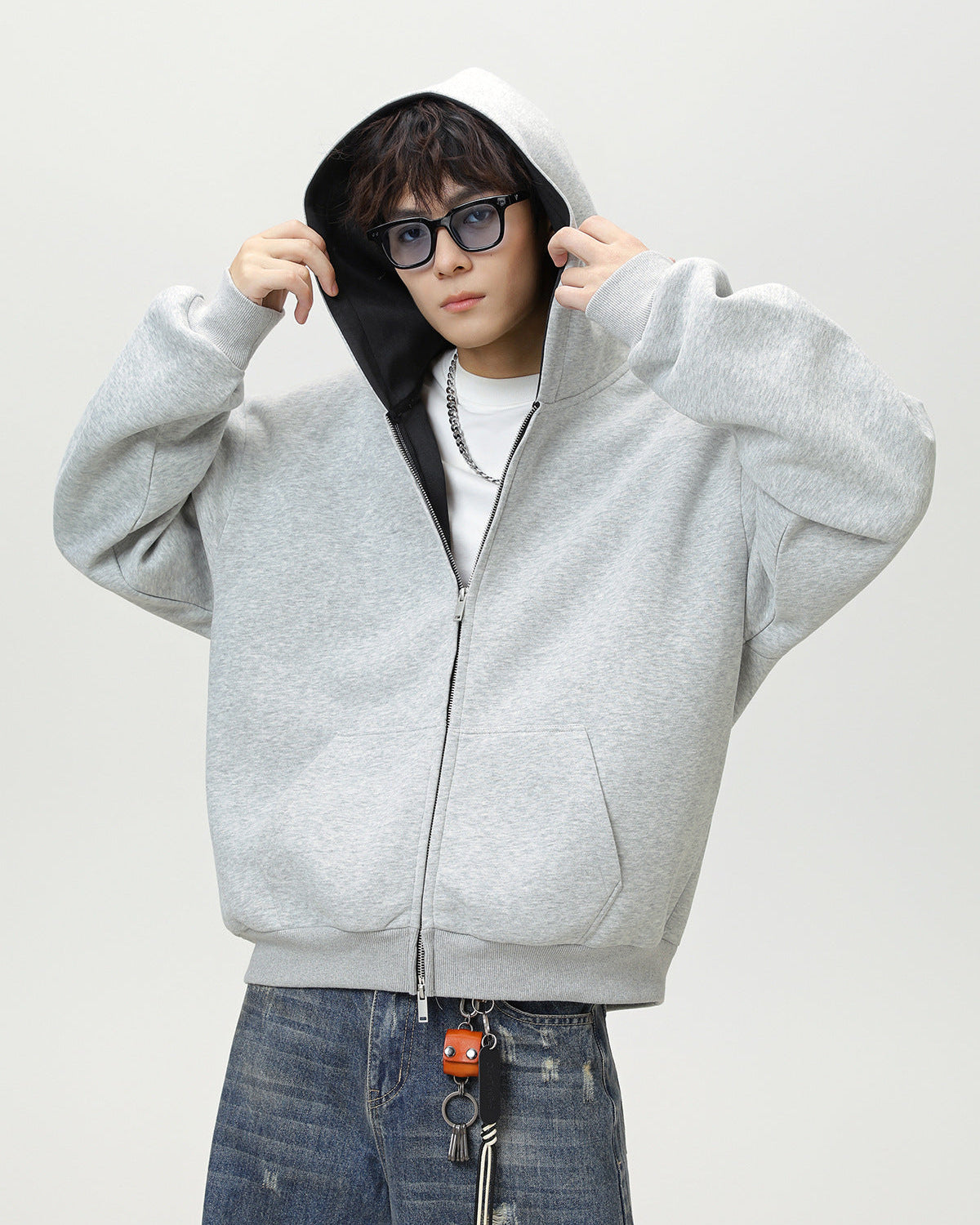 The Dualcore Contrast Zip Hooded Cardigan